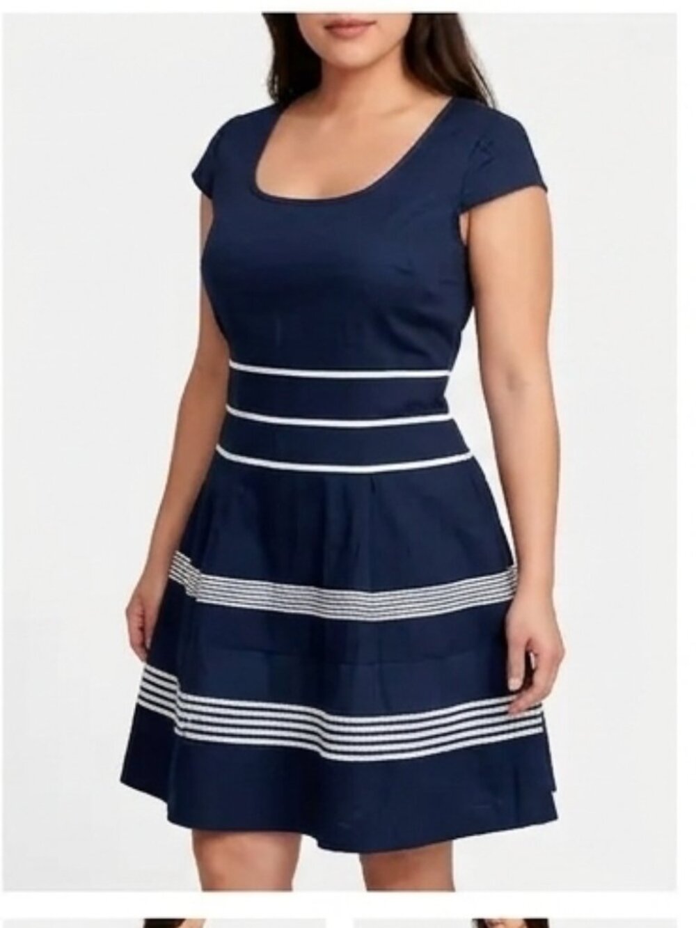 NWT Ann Taylor Petite Blue Silk-Blend Sheath Dress Top 10P